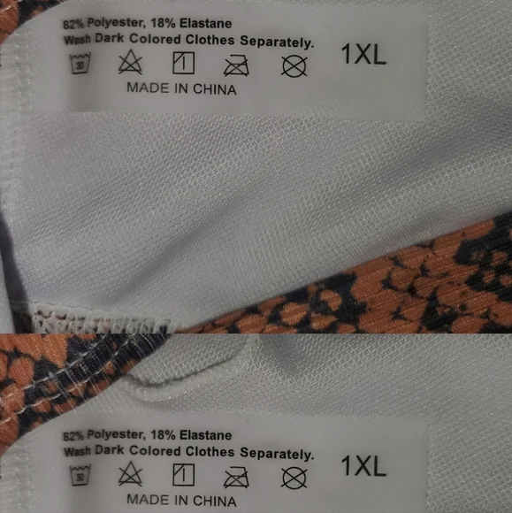 Snakeskin Print One Shoulder One Piece Swimsuit - Sz 1xl - Picture 7 of 9